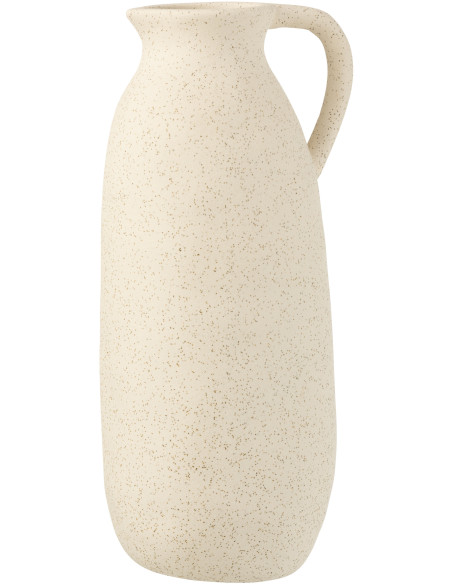 Vase Amphore Bloomy Hauteur 35 cm en Céramique Beige - 1