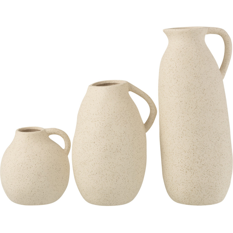 Vase Amphore Bloomy Hauteur 35 cm en Céramique Beige - 4