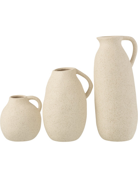 Vase Amphore Bloomy Hauteur 35 cm en Céramique Beige - 4