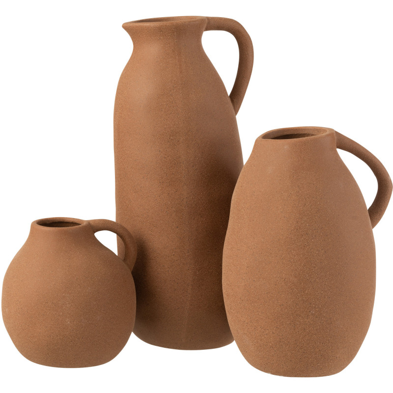 Vase Amphore Bloomy Hauteur 35 cm en Céramique Marron - 3