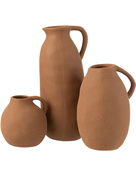 Vase Amphore Bloomy Hauteur 35 cm en Céramique Marron - 3