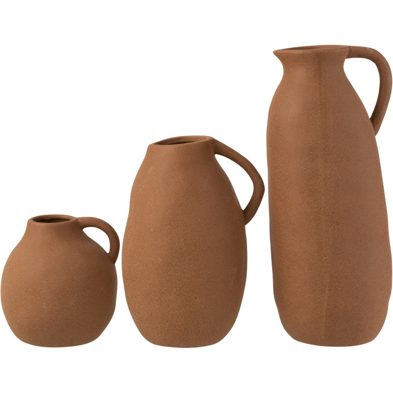 Vase Amphore Bloomy Hauteur 35 cm en Céramique Marron - 4