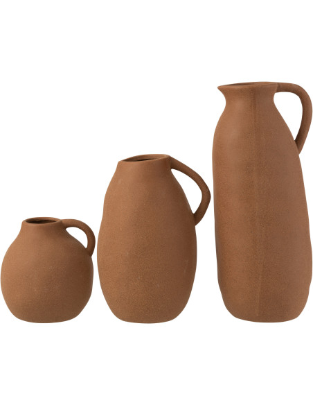 Vase Amphore Bloomy Hauteur 35 cm en Céramique Marron - 4