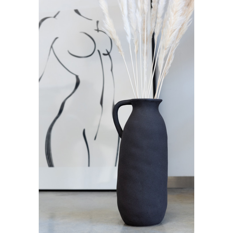 Vase Amphore Bloomy Hauteur 35 cm en Céramique Noir - 2