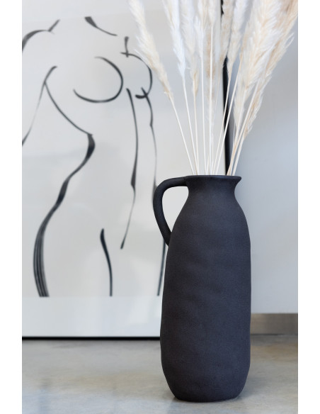 Vase Amphore Bloomy Hauteur 35 cm en Céramique Noir - 2