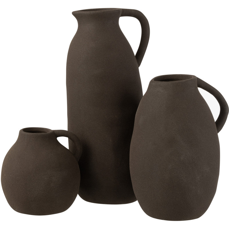Vase Amphore Bloomy Hauteur 35 cm en Céramique Noir - 3