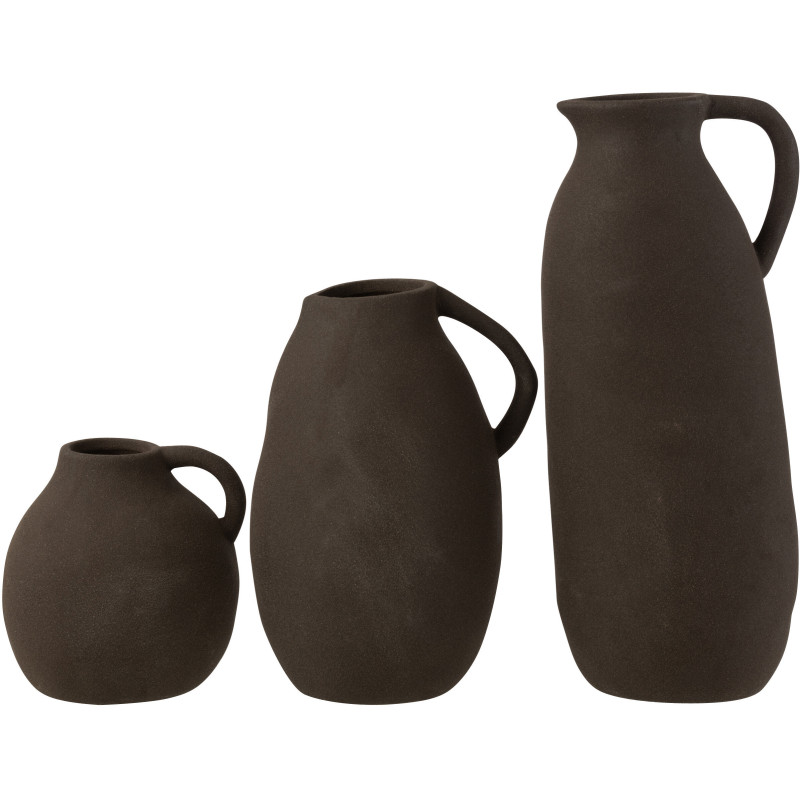Vase Amphore Bloomy Hauteur 35 cm en Céramique Noir - 4
