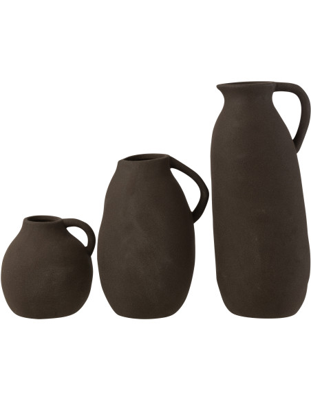 Vase Amphore Bloomy Hauteur 35 cm en Céramique Noir - 4