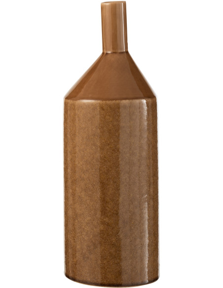Vase Bouteille Mavida Hauteur 40 cm en Céramique Marron - 1