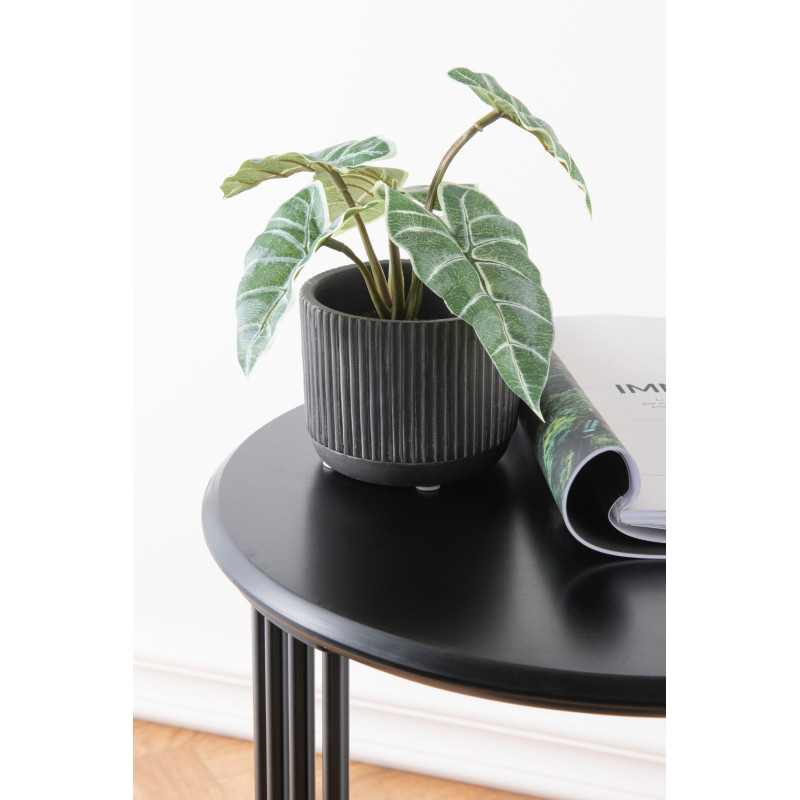 Cache-pot en Céramique Noir Stroke Diamètre 12 cm Motif lignes - 2