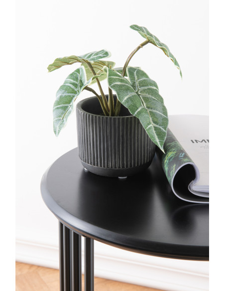 Cache-pot en Céramique Noir Stroke Diamètre 12 cm Motif lignes - 2