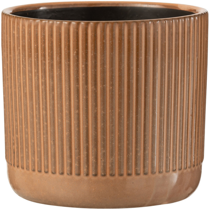 Cache-pot en Céramique Terracotta Stroke Diamètre 14 cm Motif lignes - 1