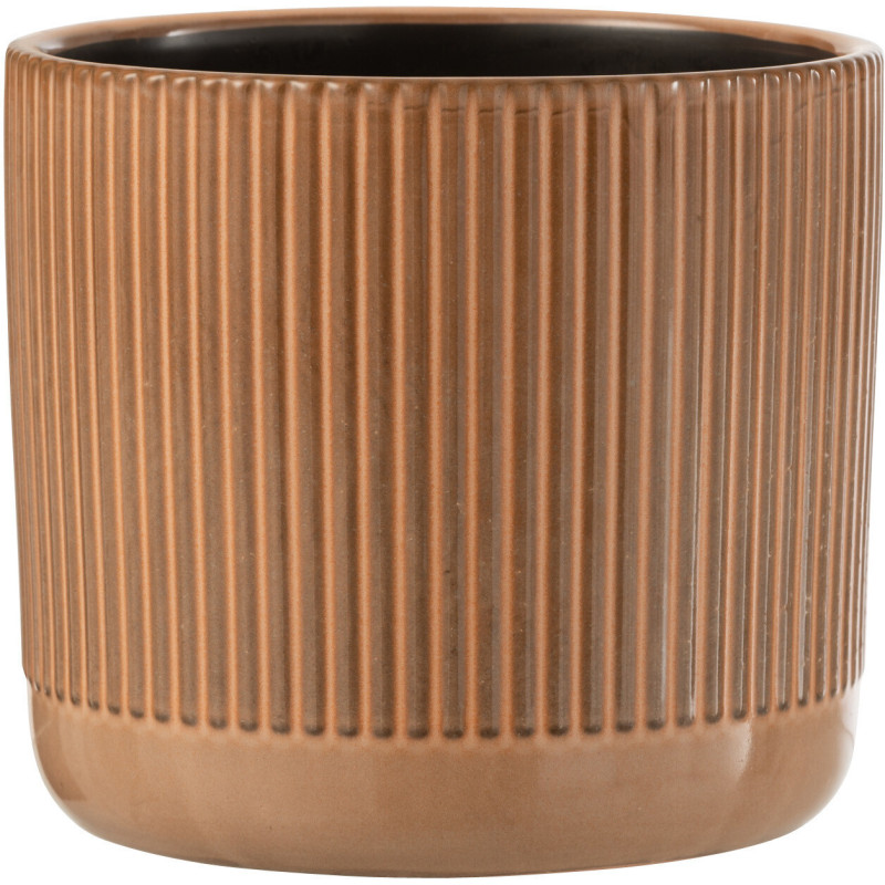 Cache-pot en Céramique Terracotta Stroke Diamètre 17 cm Motif lignes - 1