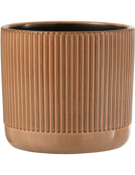 Cache-pot en Céramique Terracotta Stroke Diamètre 17 cm Motif lignes - 1