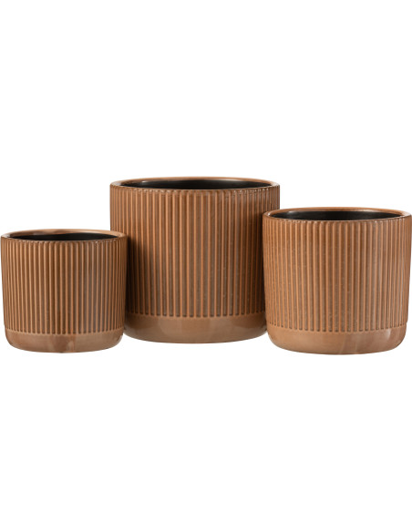 Cache-pot en Céramique Terracotta Stroke Diamètre 17 cm Motif lignes - 2