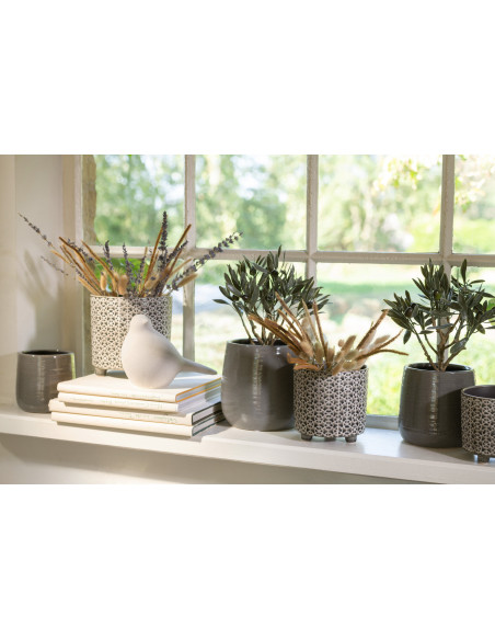 Cache-pot en Céramique Gris Thelma Diamètre 12 cm - 2
