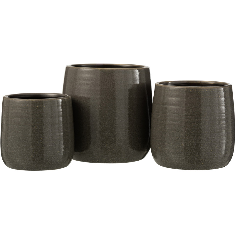 Cache-pot en Céramique Gris Thelma Diamètre 16 cm - 3