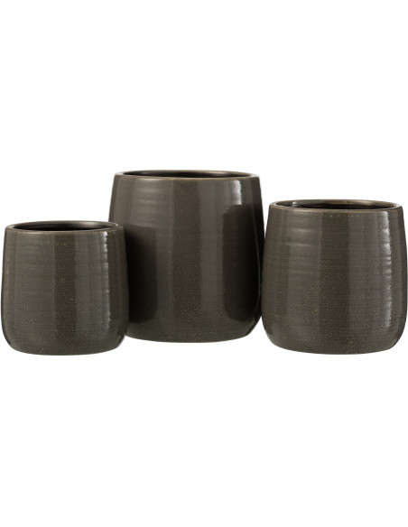 Cache-pot en Céramique Gris Thelma Diamètre 16 cm - 3
