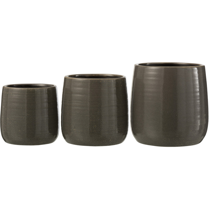 Cache-pot en Céramique Gris Thelma Diamètre 16 cm - 4