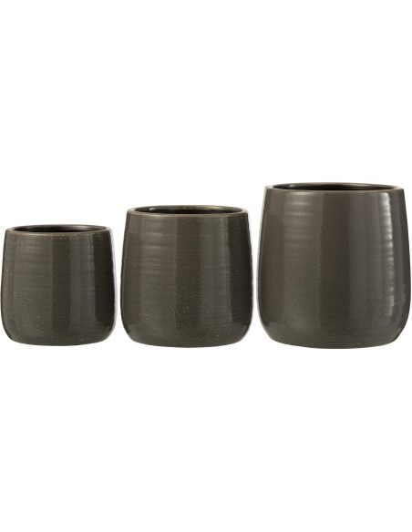 Cache-pot en Céramique Gris Thelma Diamètre 16 cm - 4