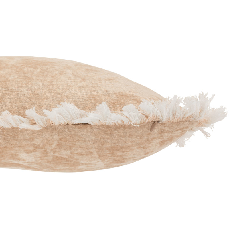 Coussin Carré Frayed 45x45 en Polyester Beige Avec franges - 2