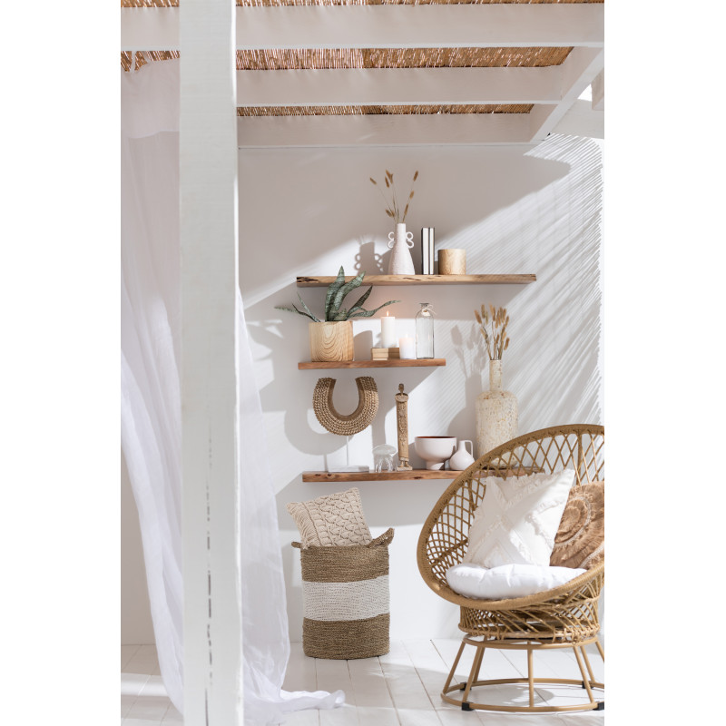 Cache-pot en Ciment Beige Forest Diamètre 21 cm Effet bois - 4