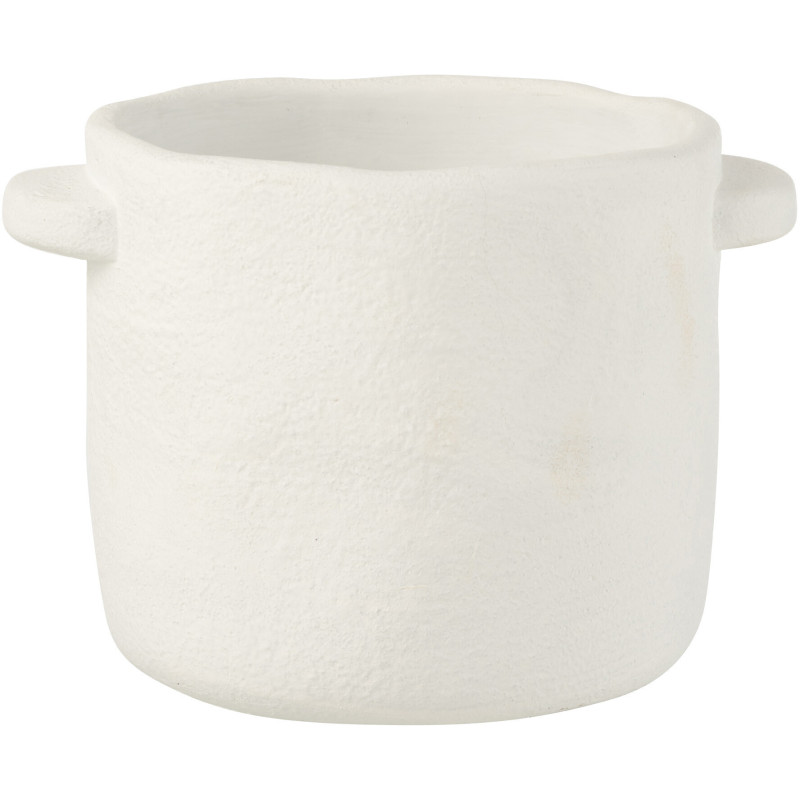 Cache-pot en Ciment Blanc Gustave Diamètre 19 cm - 1