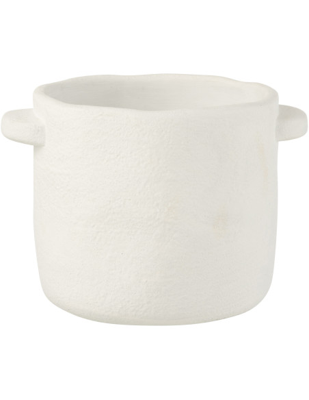 Cache-pot en Ciment Blanc Gustave Diamètre 19 cm - 1