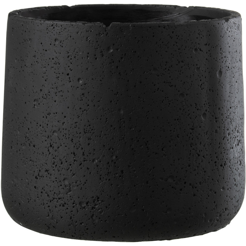 Cache-pot en Ciment Noir Potine Diamètre 19 cm - 1