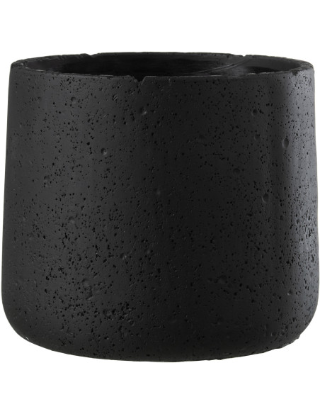 Cache-pot en Ciment Noir Potine Diamètre 19 cm - 1