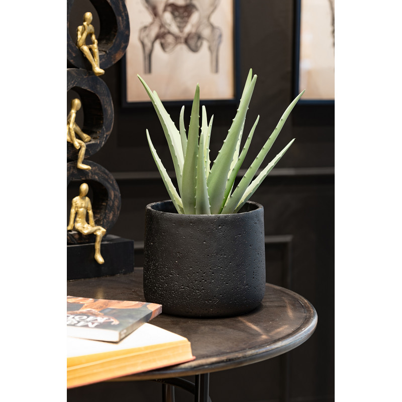 Cache-pot en Ciment Noir Potine Diamètre 19 cm - 2