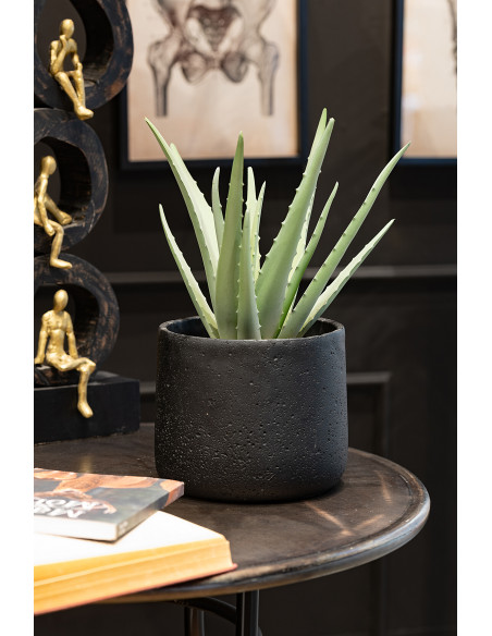 Cache-pot en Ciment Noir Potine Diamètre 19 cm - 2