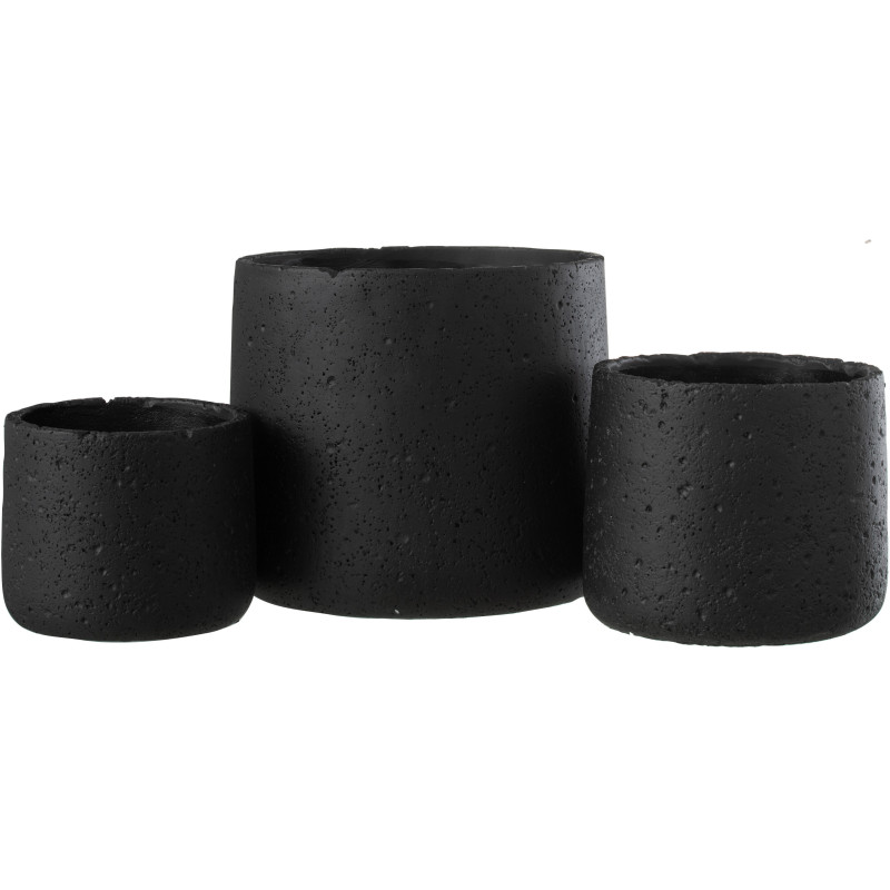 Cache-pot en Ciment Noir Potine Diamètre 19 cm - 3