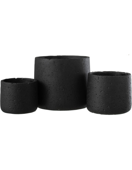 Cache-pot en Ciment Noir Potine Diamètre 19 cm - 3