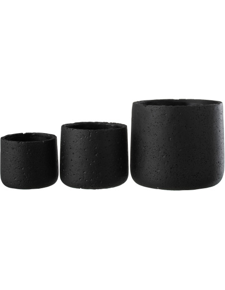 Cache-pot en Ciment Noir Potine Diamètre 19 cm - 4