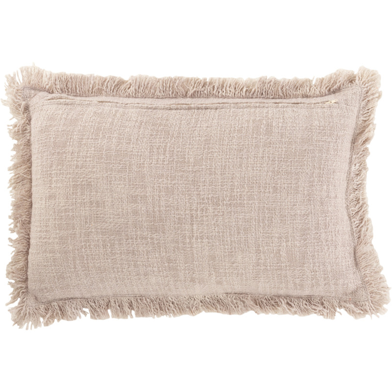Coussin XL Rectangulaire Trazi 60x40 en Coton Vieux rose Avec franges Effet velours - 2