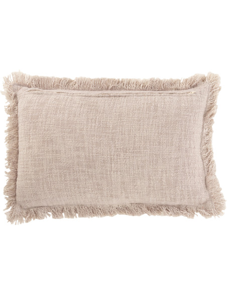 Coussin XL Rectangulaire Trazi 60x40 en Coton Vieux rose Avec franges Effet velours - 2