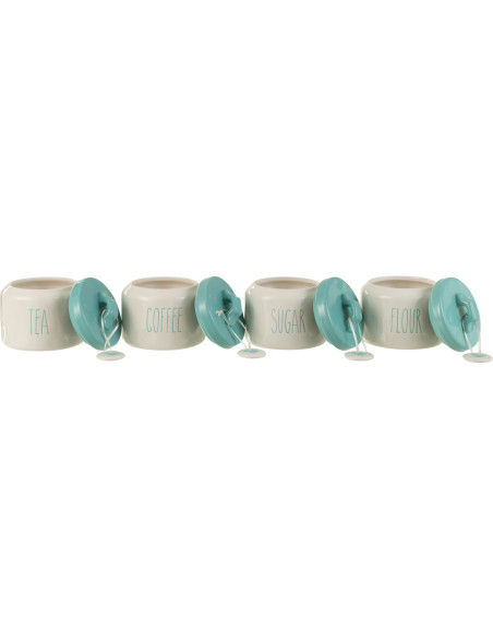 Pot de conversation Sweetheart en Céramique Blanc Bleu (Lot de 4) - 4