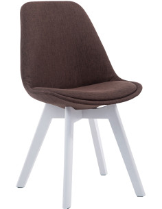 Chaise Sakina en Polyester Chocolat Bois de hêtre Blanc  - 1