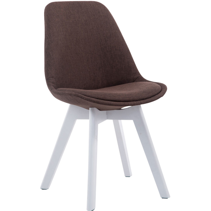 Chaise Sakina en Polyester Chocolat Bois de hêtre Blanc  - 1