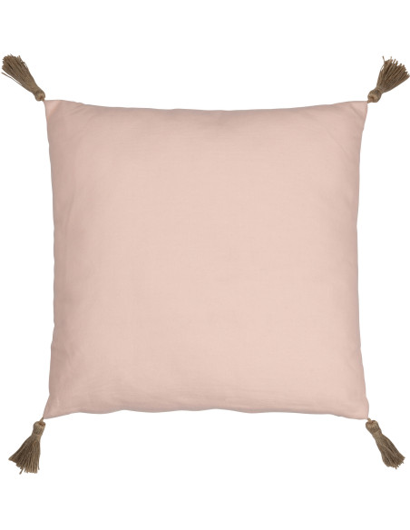 Coussin Carré Rainbow 45x45 en Polyester Rose Marron Motif arc en ciel Avec pompons - 2