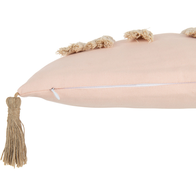 Coussin Carré Rainbow 45x45 en Polyester Rose Marron Motif arc en ciel Avec pompons - 3