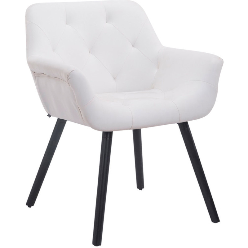 Fauteuil de table Francesca en Polyuréthane Blanc Bois Noir  - 1