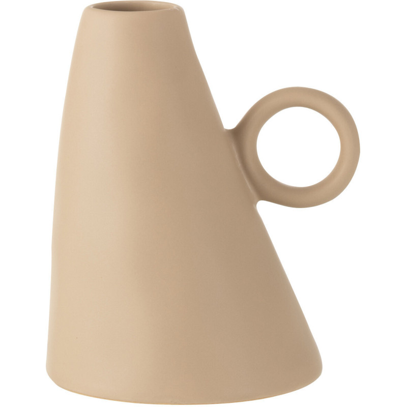 Vase Conique Renaissance Hauteur 15 cm en Céramique Beige - 1