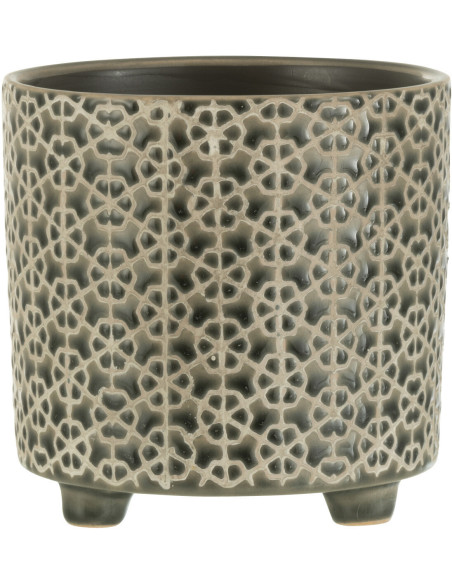 Cache-pot en Céramique Bleu Mosaïc Diamètre 14 cm Motif fleurs - 1