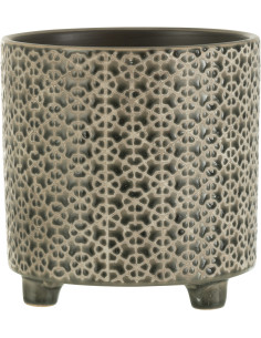 Cache-pot en Céramique Bleu Mosaïc Diamètre 16 cm Motif fleurs - 1