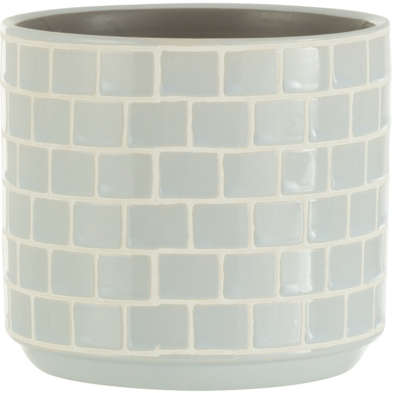 Cache-pot en Céramique Bleu Skuare Diamètre 14 cm Motif carrés - 1