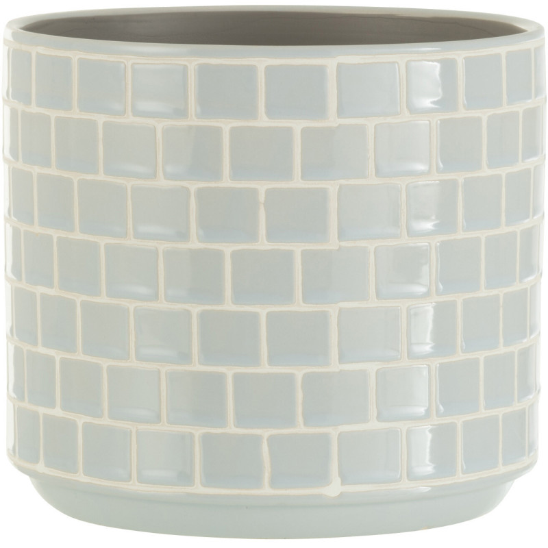 Cache-pot en Céramique Bleu Skuare Diamètre 17 cm Motif carrés - 1