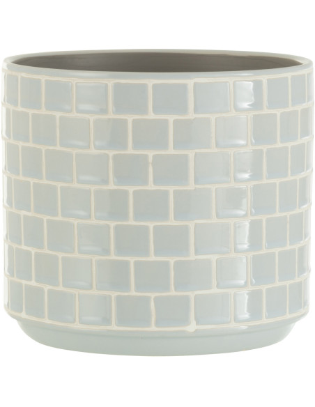 Cache-pot en Céramique Bleu Skuare Diamètre 17 cm Motif carrés - 1