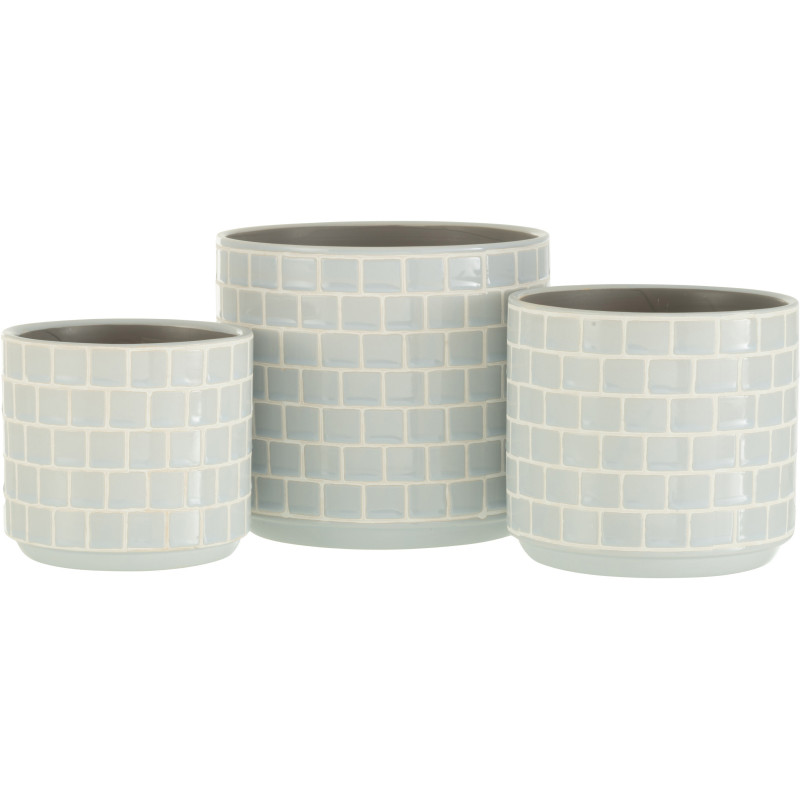Cache-pot en Céramique Bleu Skuare Diamètre 17 cm Motif carrés - 2
